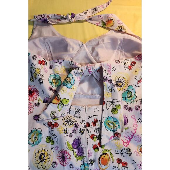 KSL Karin Stevens Dress Sundress Tutti Frutti Floral Retro Pinup Summer 18W - Picture 3 of 5